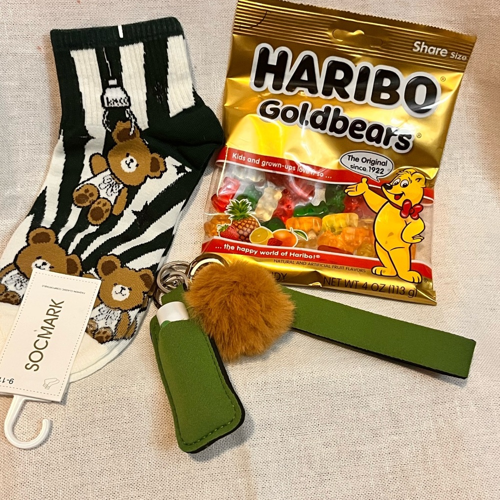 Green and Brown Haribo Bear Socks Bundle.